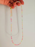 Mix'd Up Seed Bead Necklace - Pastel Rainbow