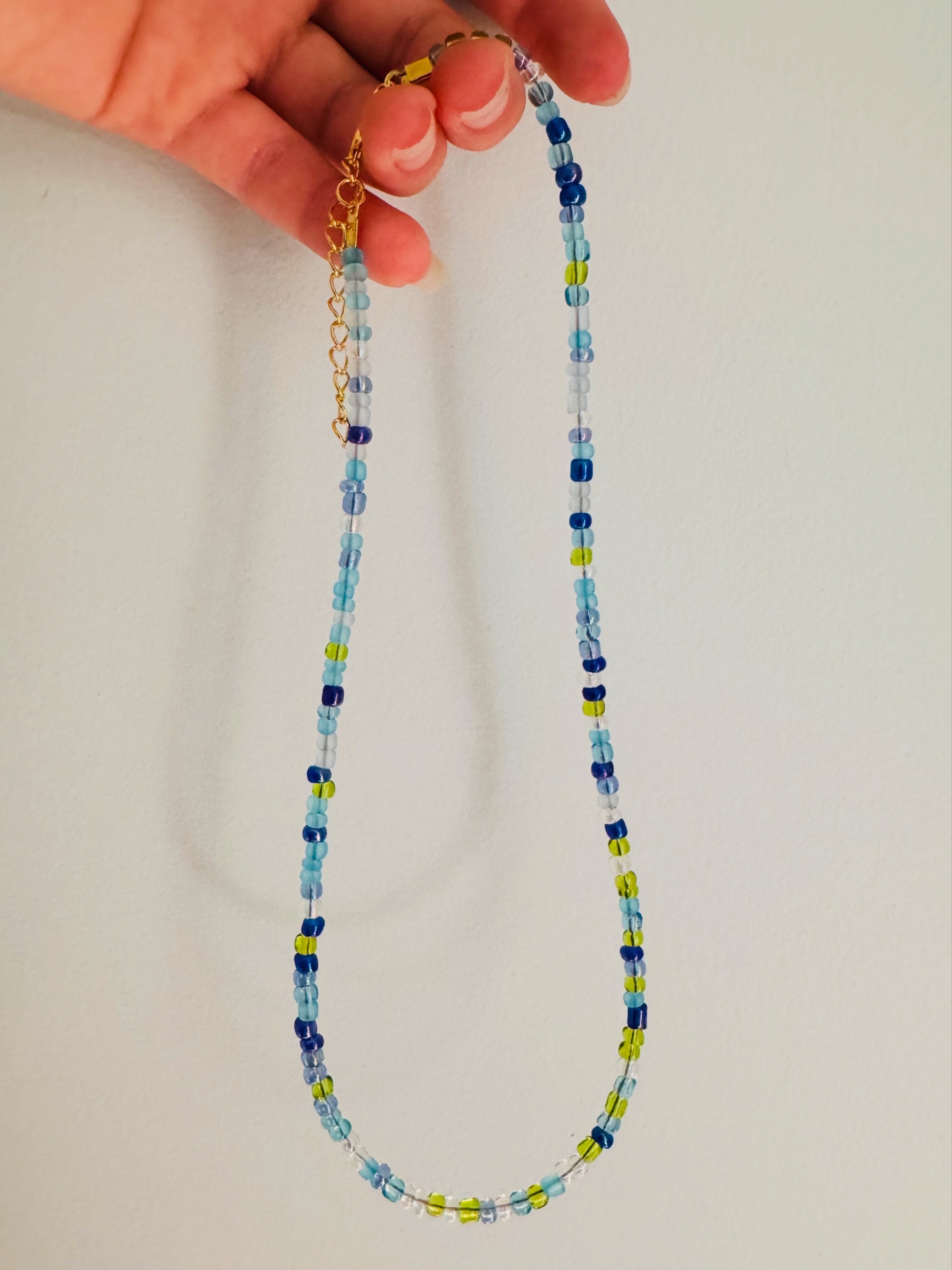 Mix'd Up Seed Bead Necklace - Seaglass