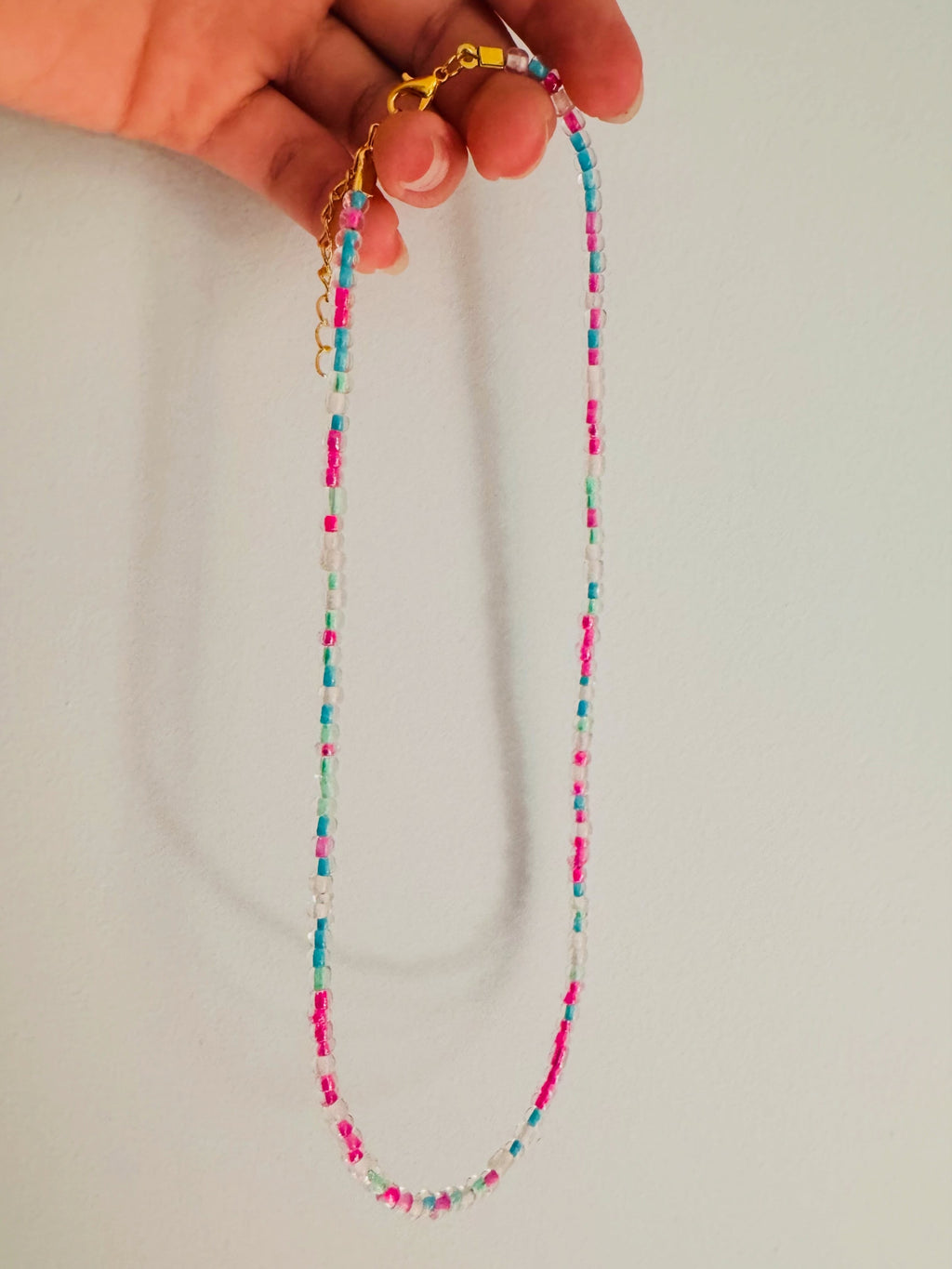 Mix'd Up Seed Bead Necklace - Cotton Candy