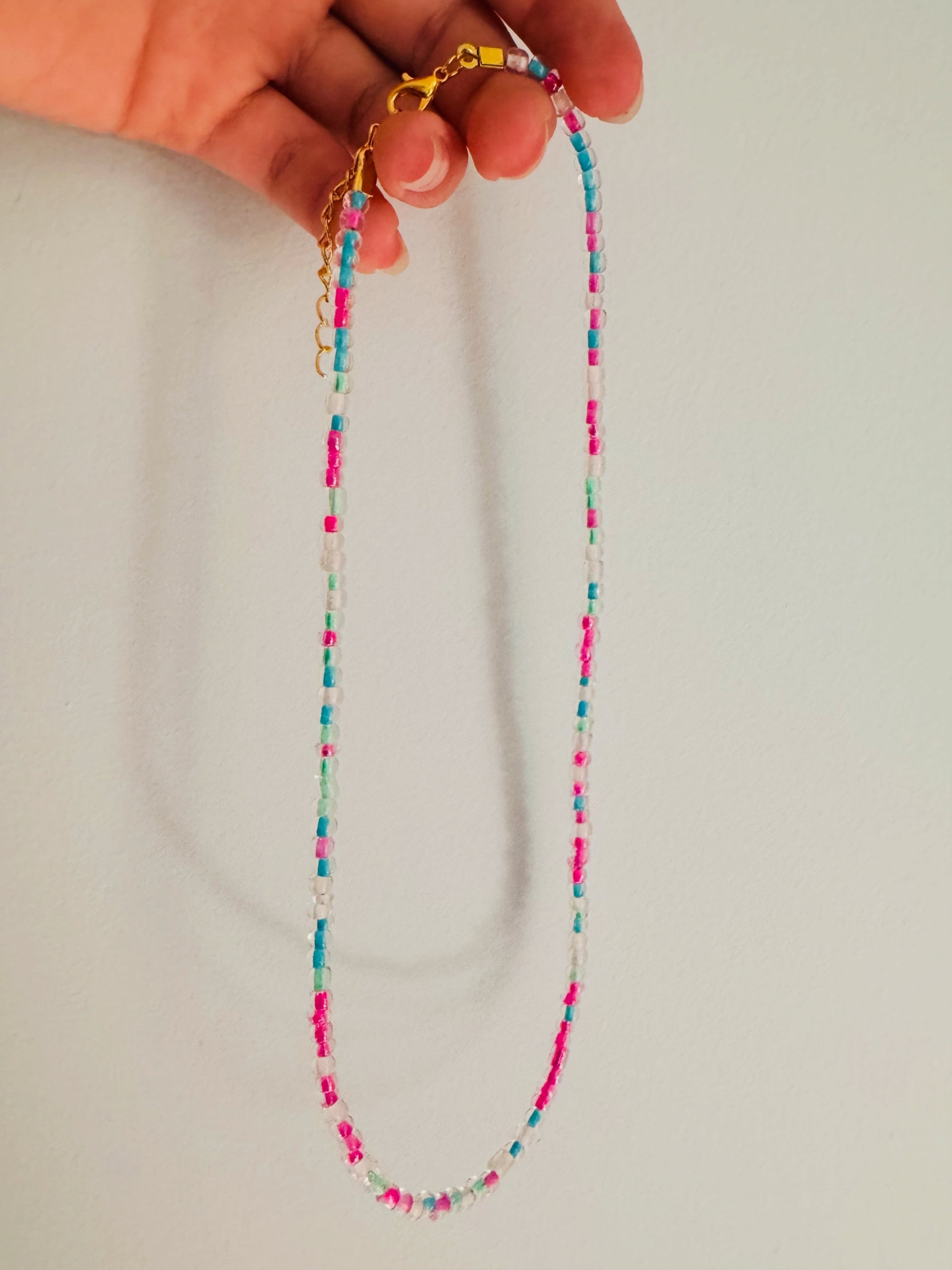 Mix'd Up Seed Bead Necklace - Cotton Candy
