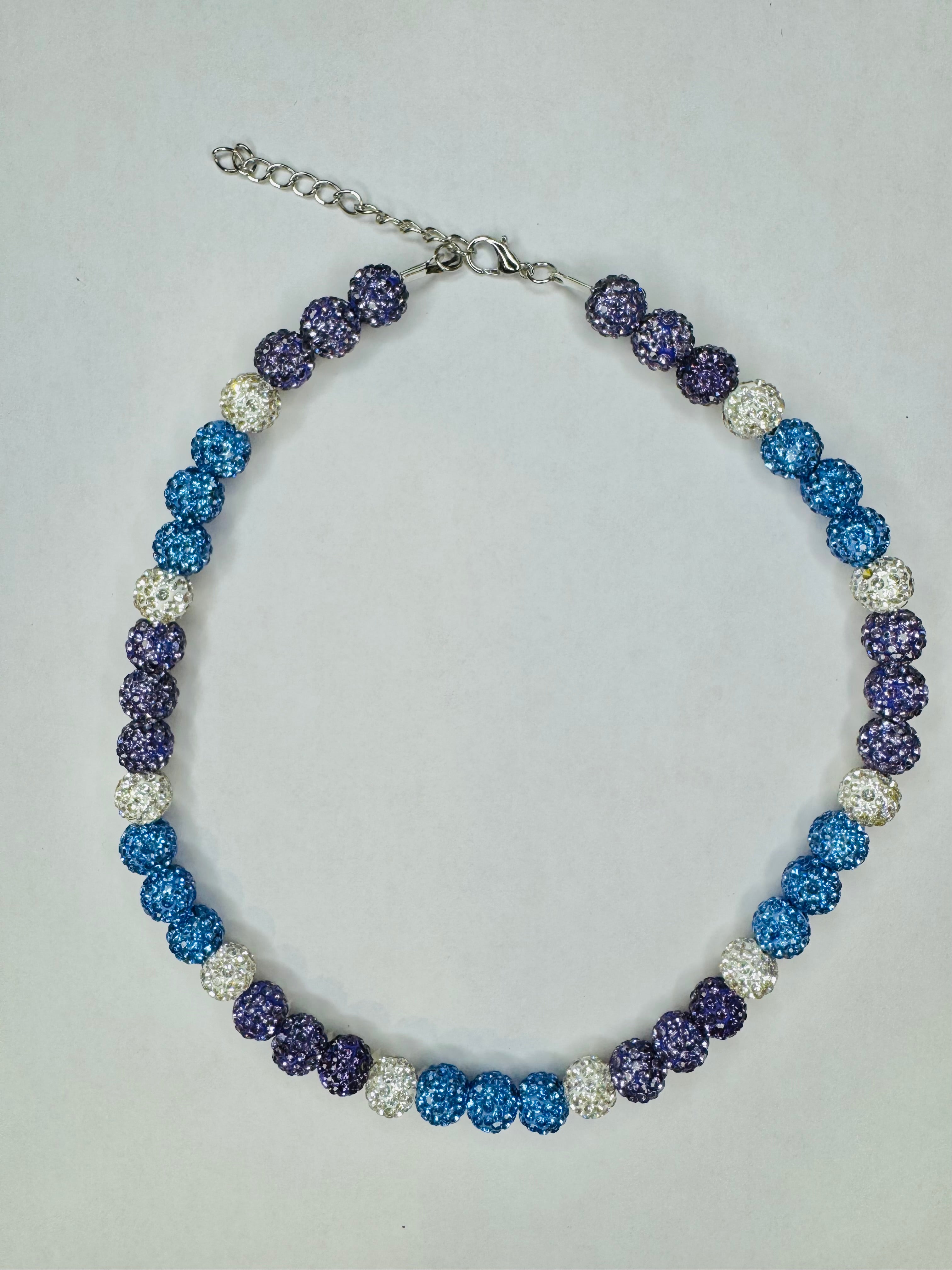 Glass Bead Baseball Necklace - By the Sea