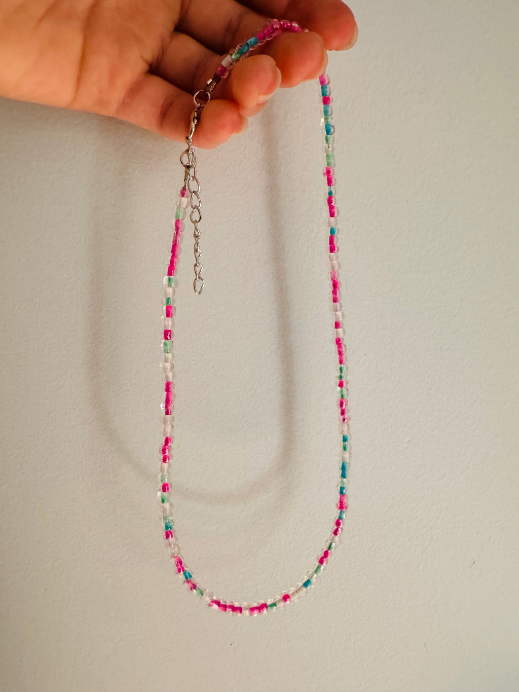 Mix'd Up Seed Bead Necklace - Cotton Candy