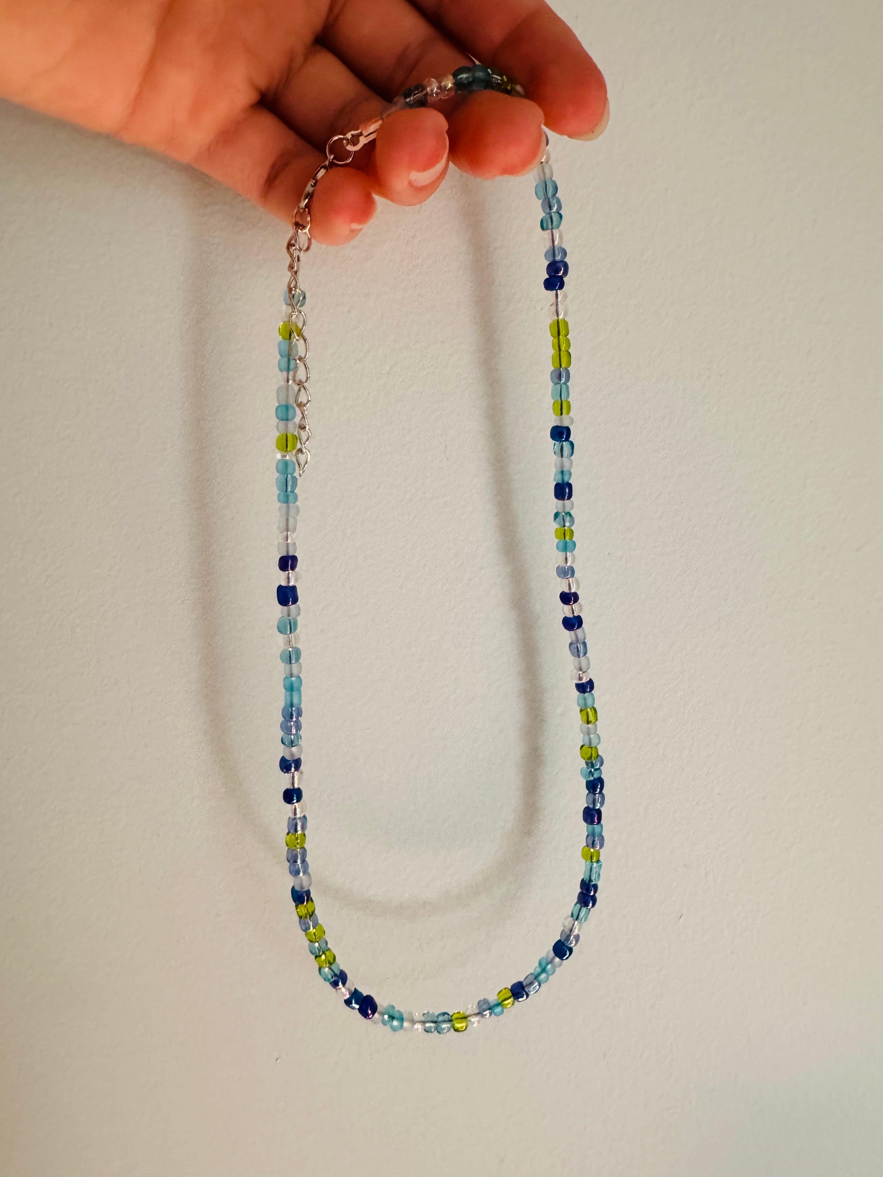 Mix'd Up Seed Bead Necklace - Seaglass