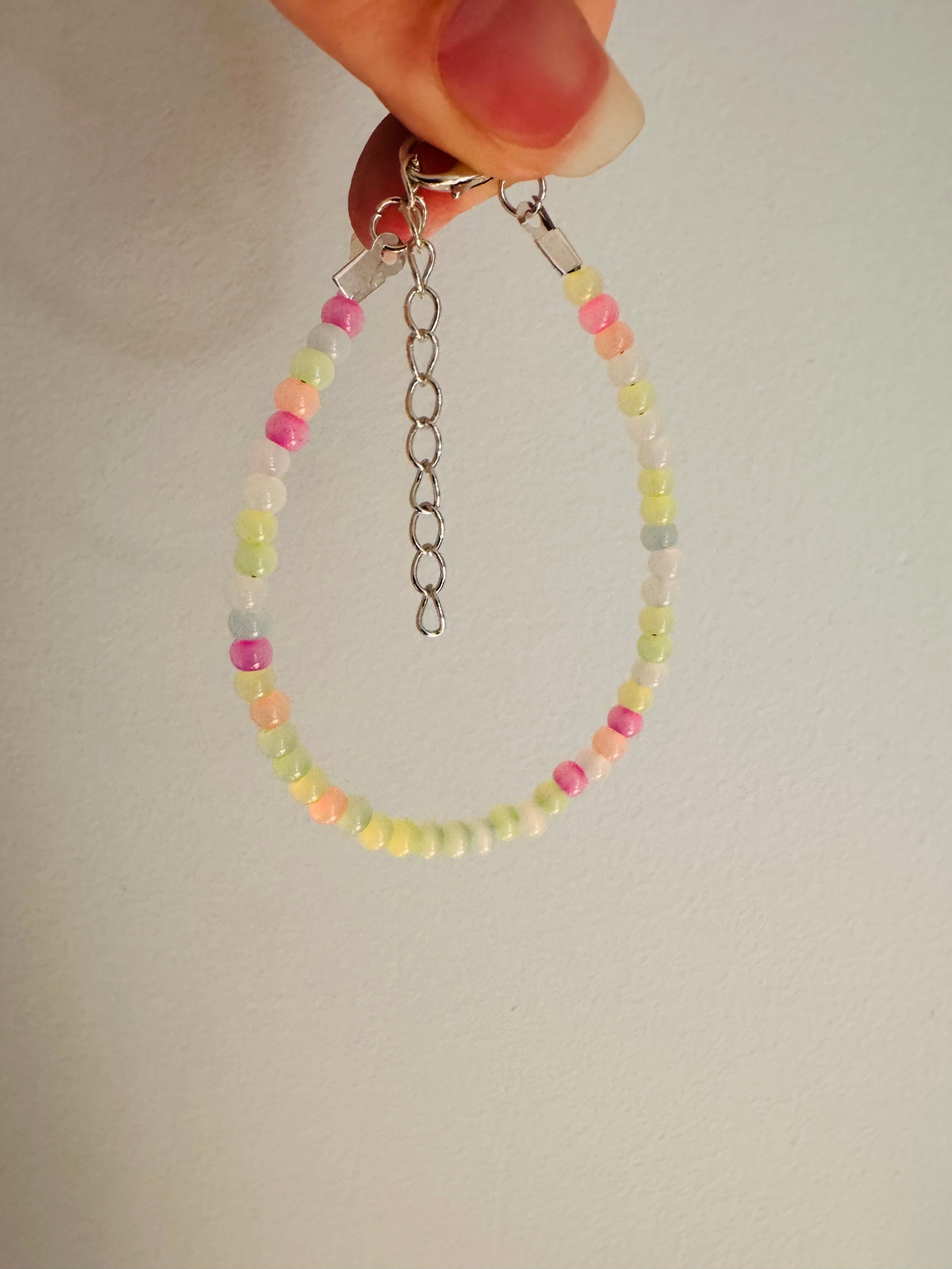 Mix'd Up Seed Bead Bracelet - Pastel Rainbow