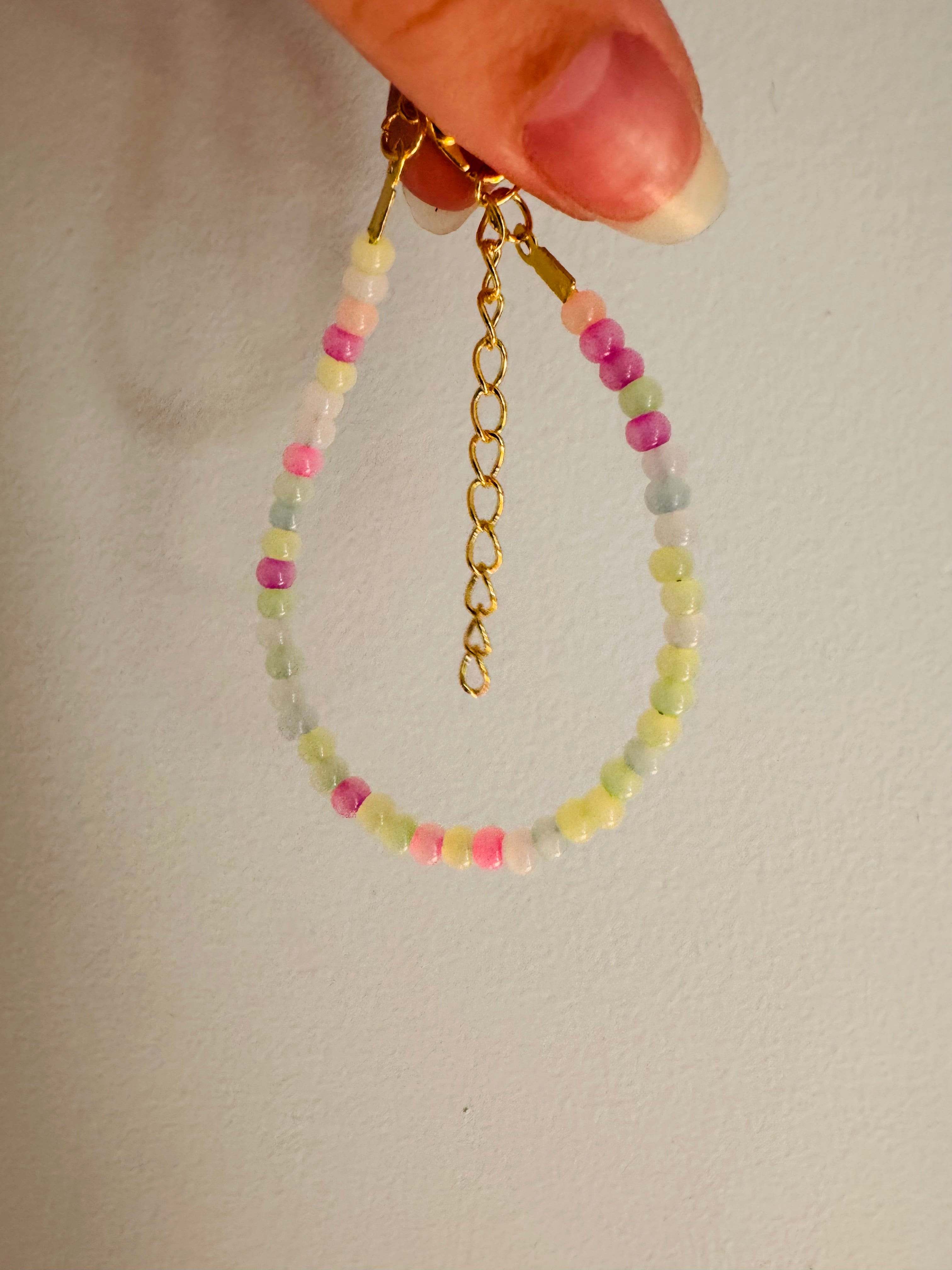 Mix'd Up Seed Bead Bracelet - Pastel Rainbow