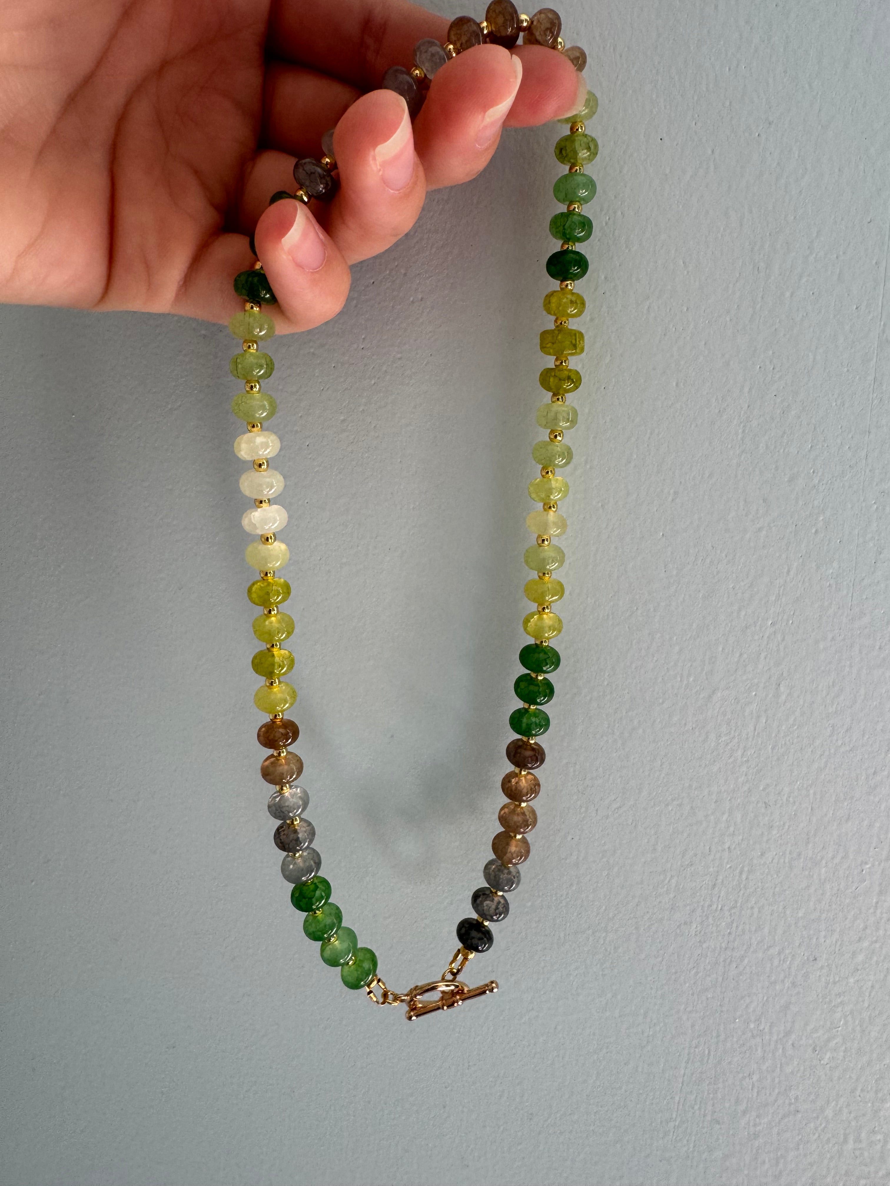 Rondelle Beaded Necklace - Forest