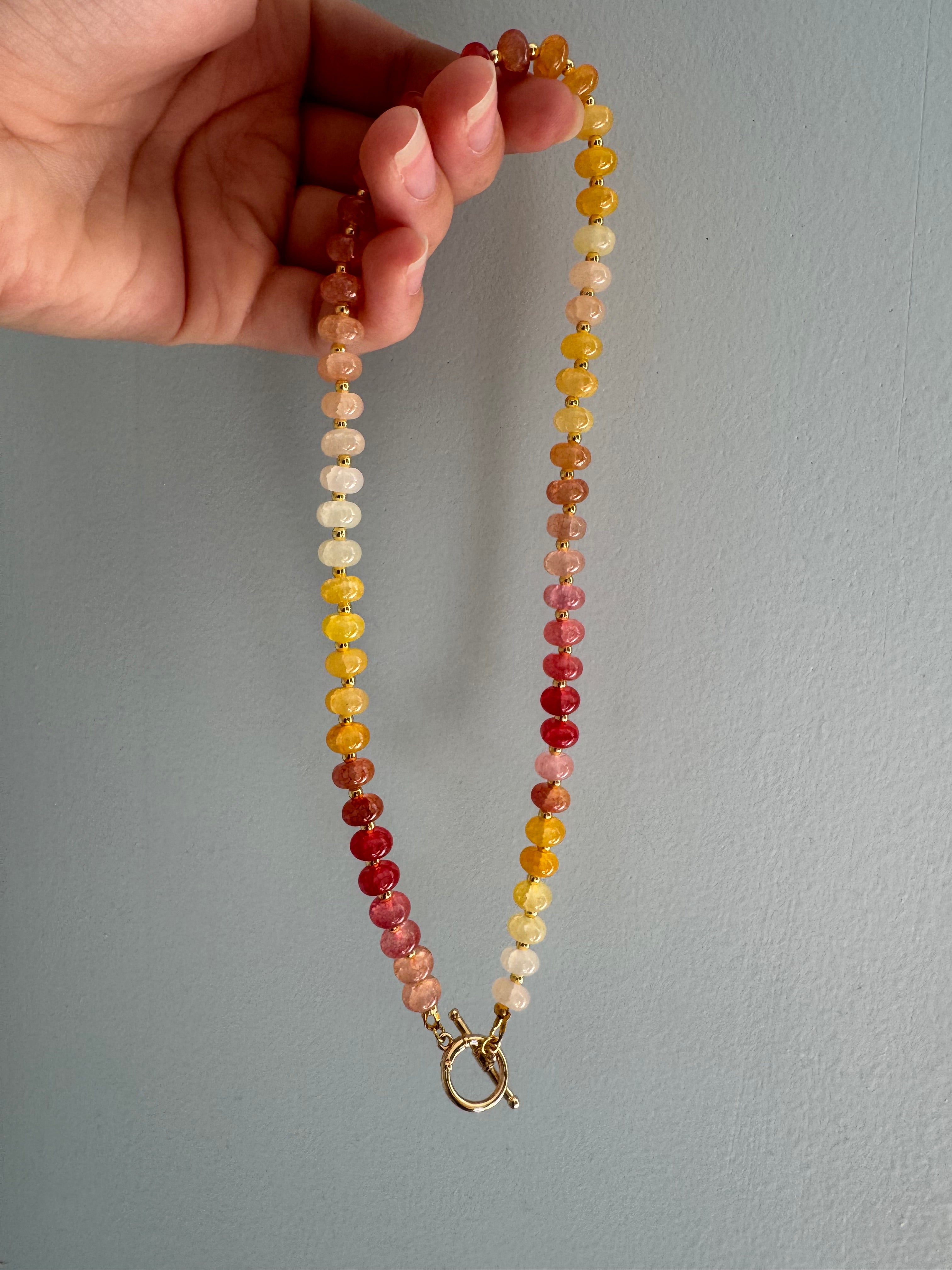 Rondelle Beaded Necklace - Sunset