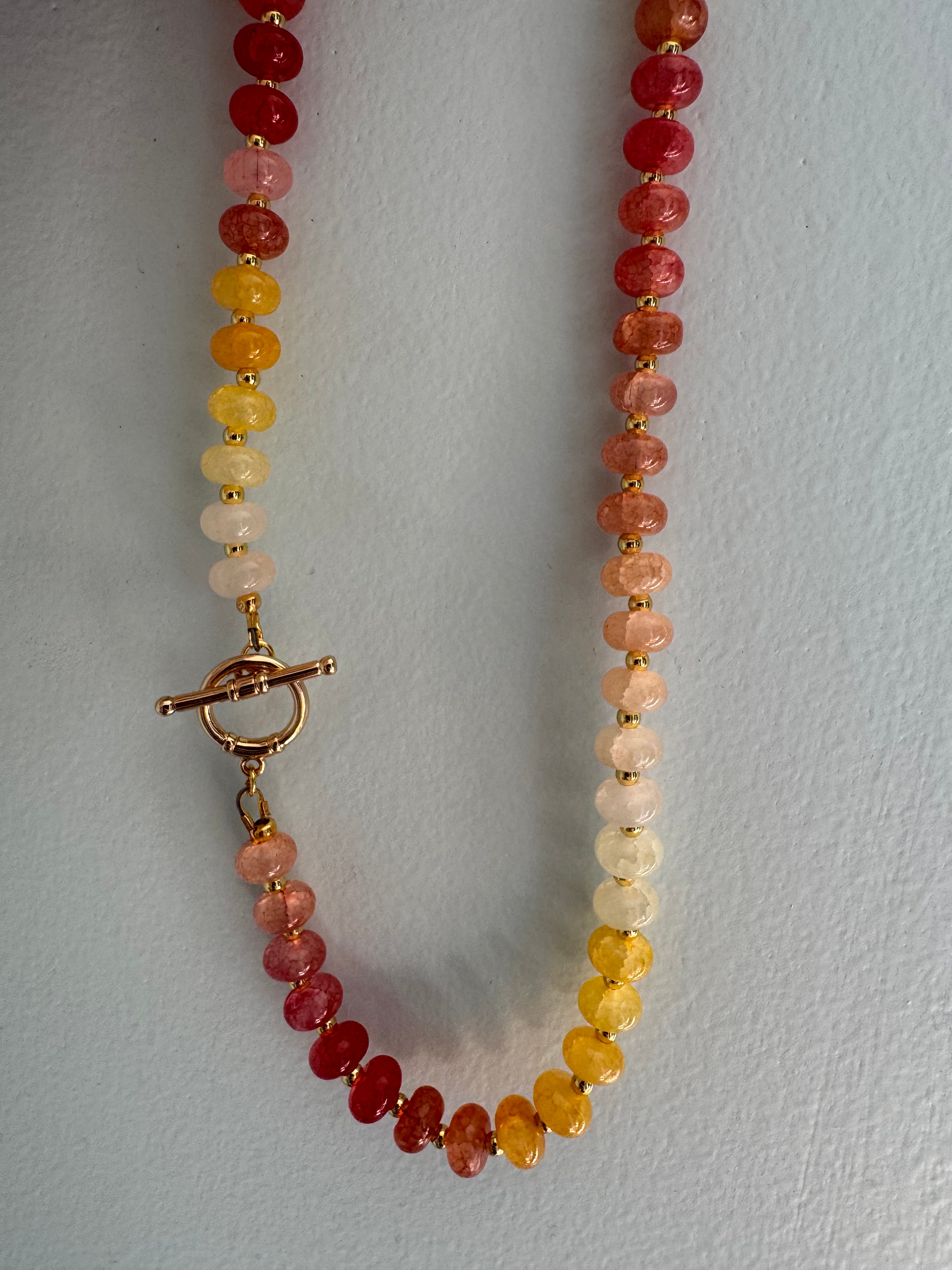 Rondelle Beaded Necklace - Sunset