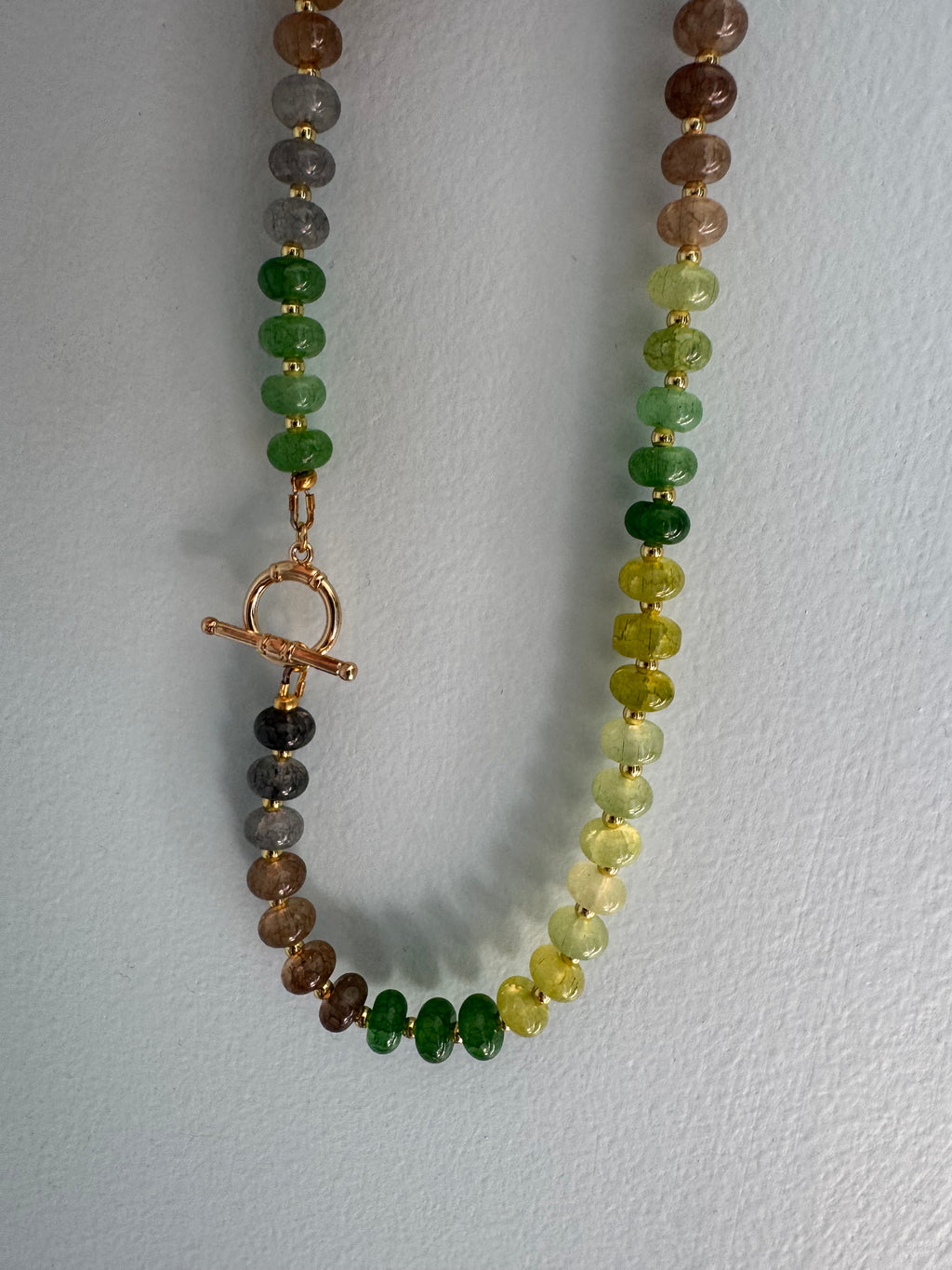 Rondelle Beaded Necklace - Forest