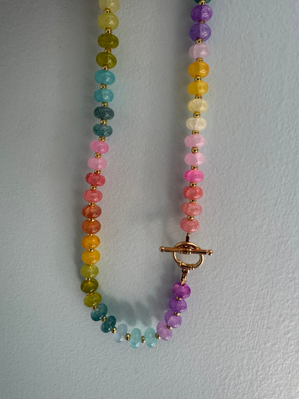 Rondelle Beaded Necklace - Rainbow Sorbet