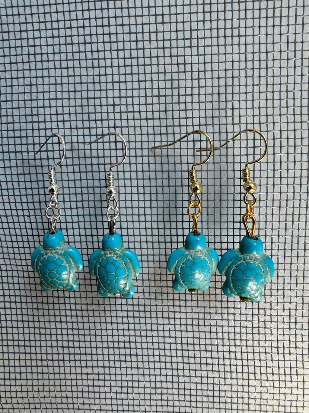 Turtle Earrings - Blue
