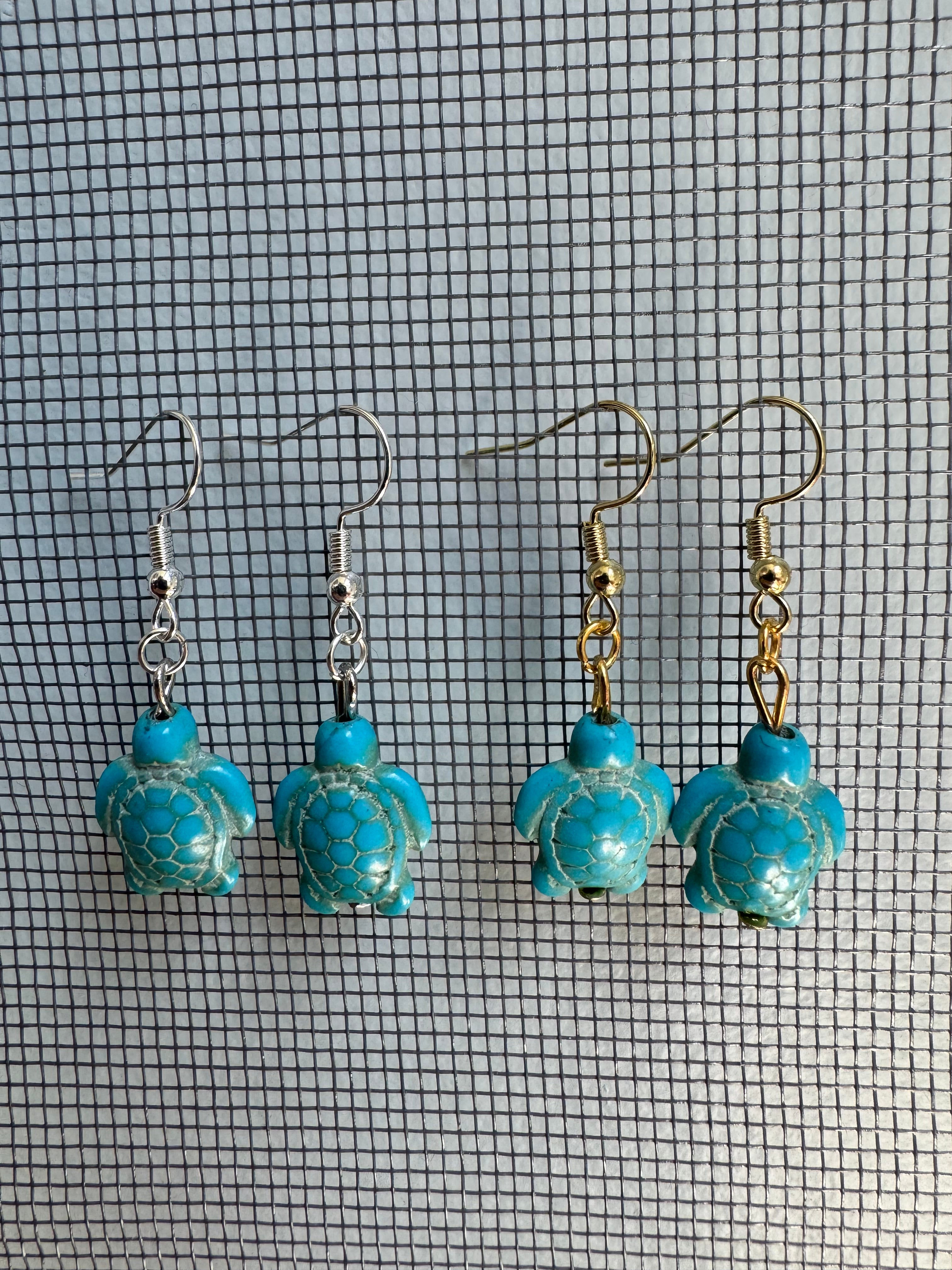 Turtle Earrings - Blue