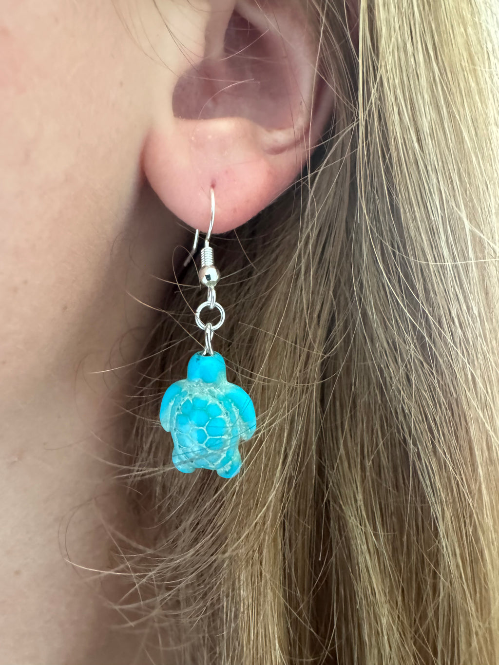 Turtle Earrings - Blue