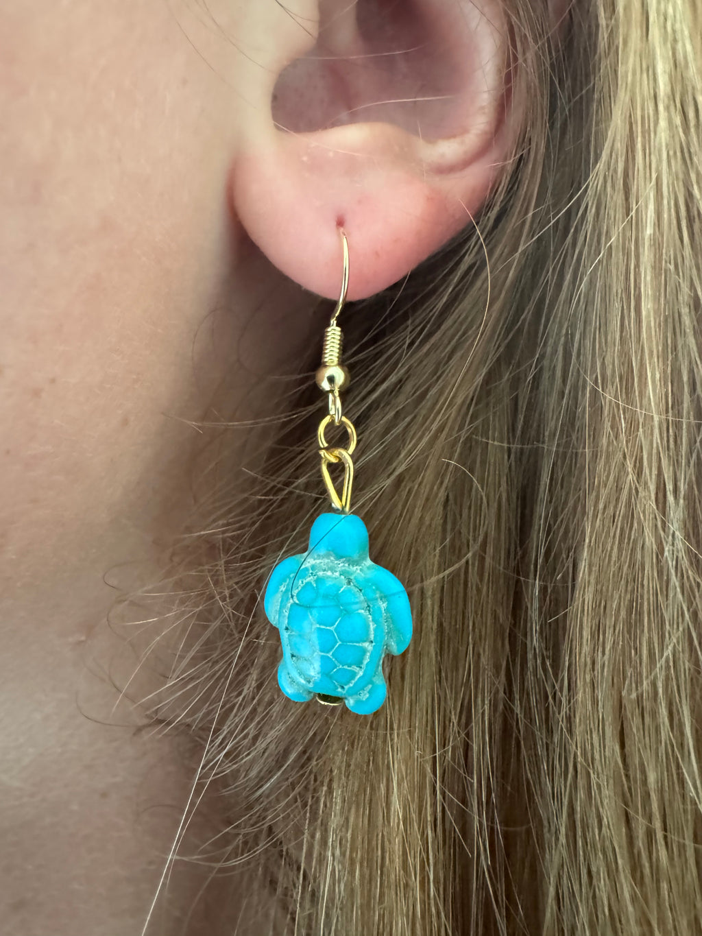 Turtle Earrings - Blue