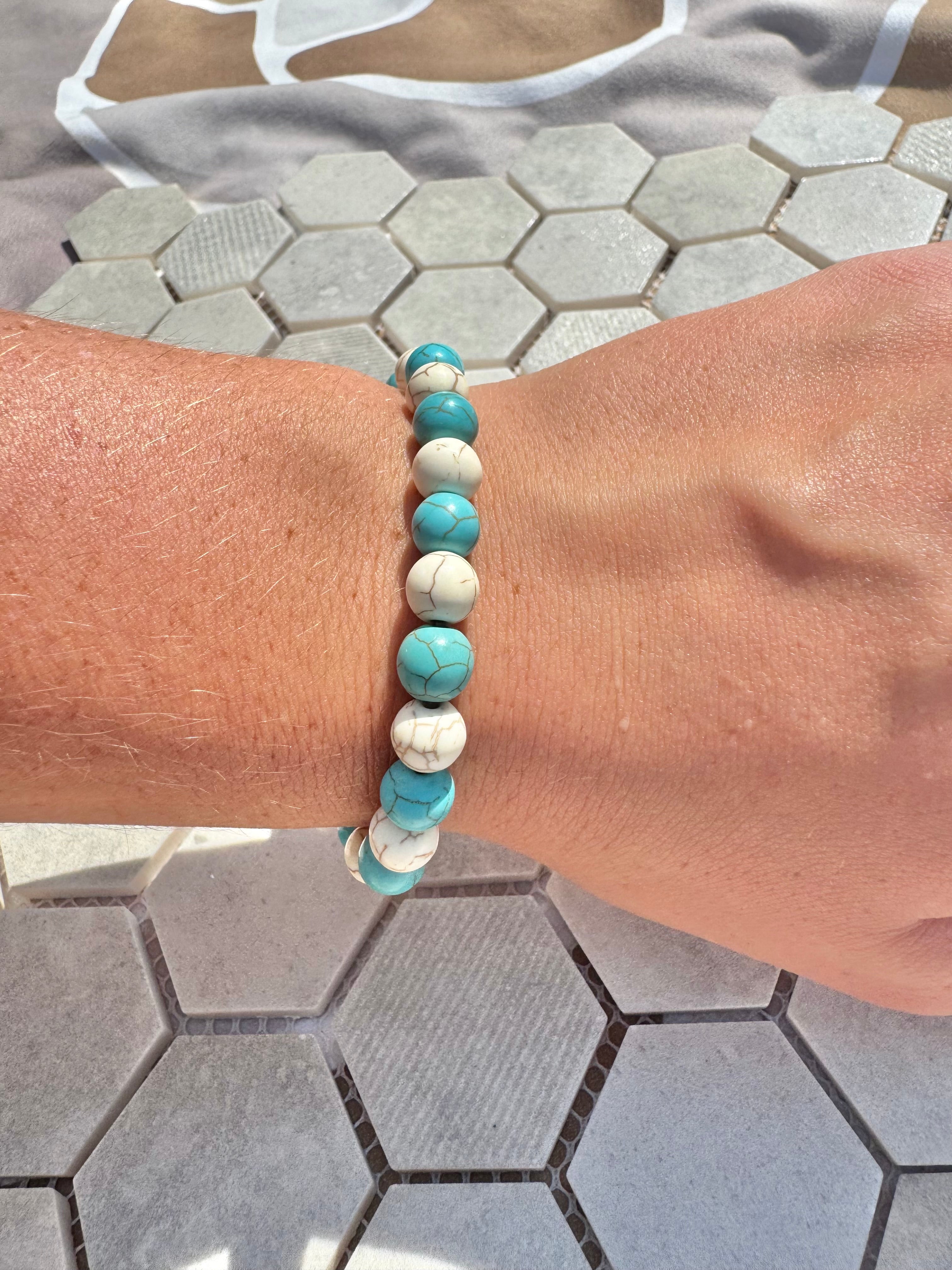 Glass Bead Bracelet - Mixed Up Sea Marble