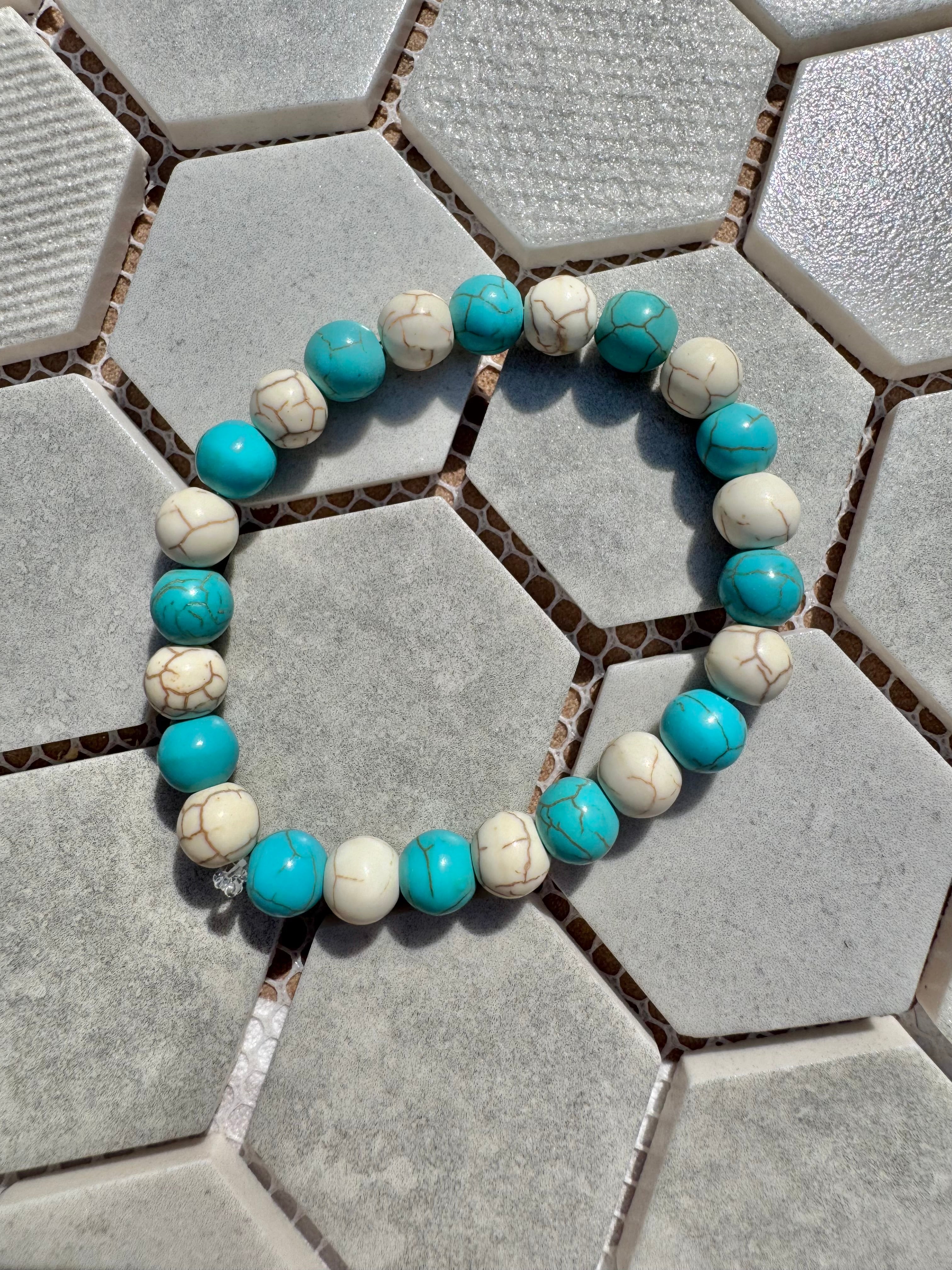 Glass Bead Bracelet - Mixed Up Sea Marble