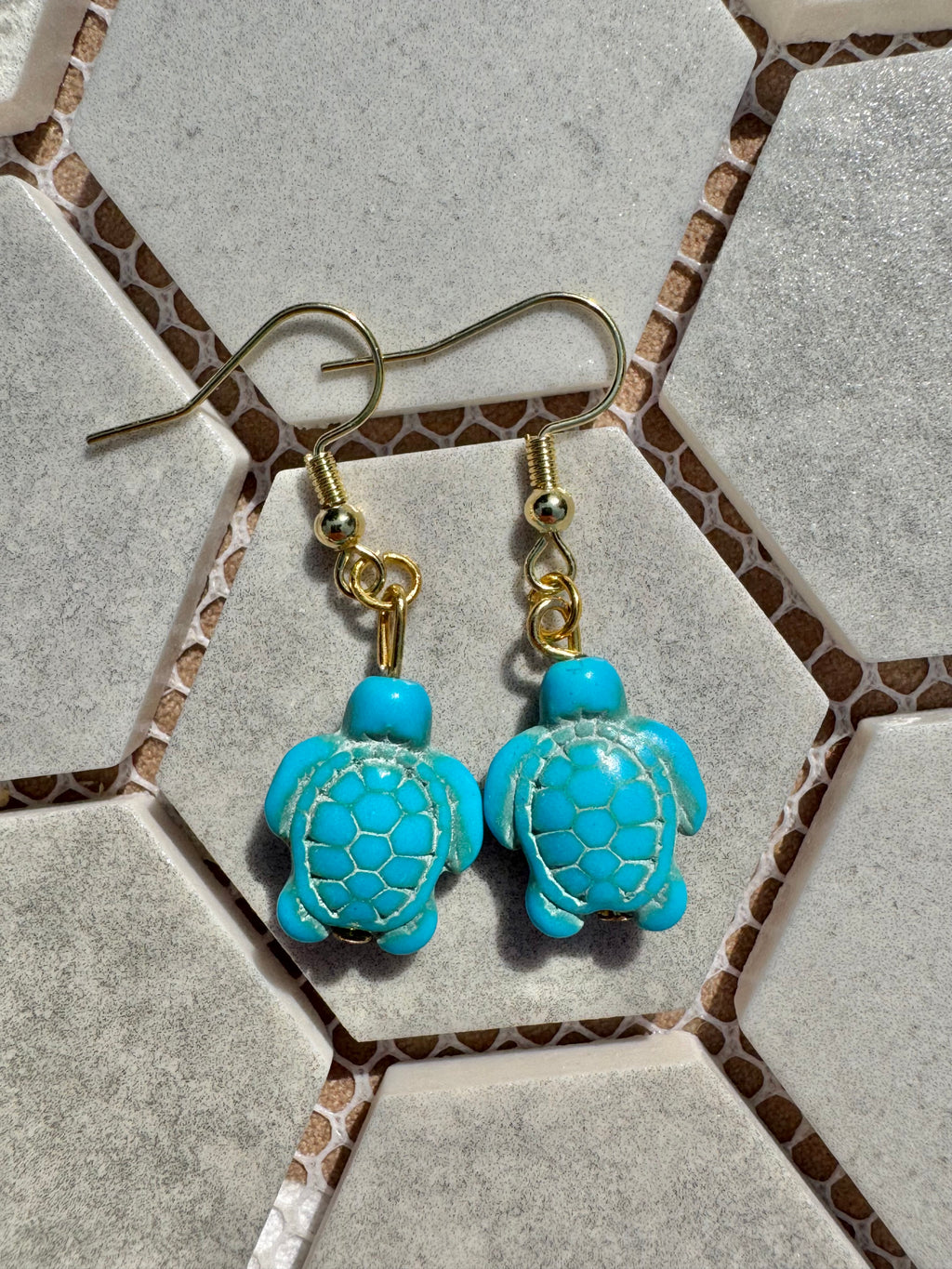 Turtle Earrings - Blue