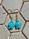Turtle Earrings - Blue