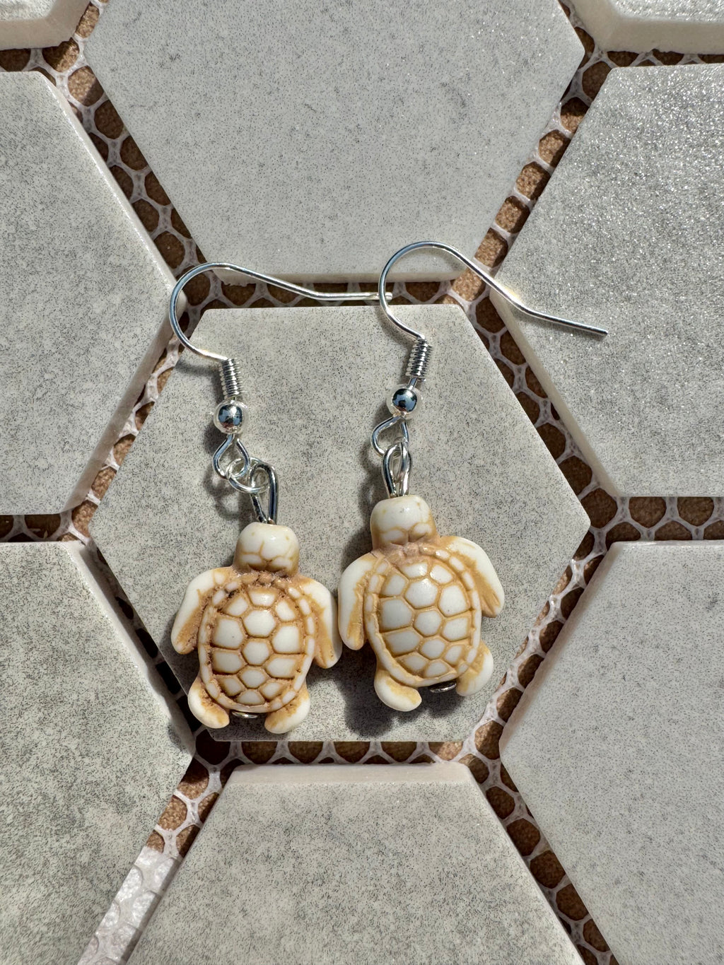 Turtle Earrings - White