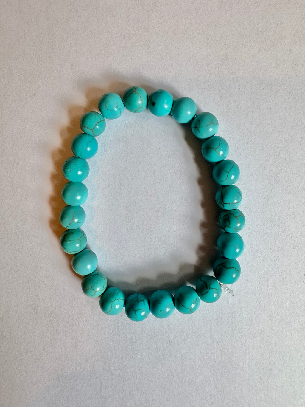 Glass Bead Bracelet - Blue Sea Marble