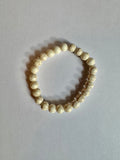 Glass Bead Bracelet - White Sea Marble