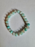 Glass Bead Bracelet - Marble Ocean