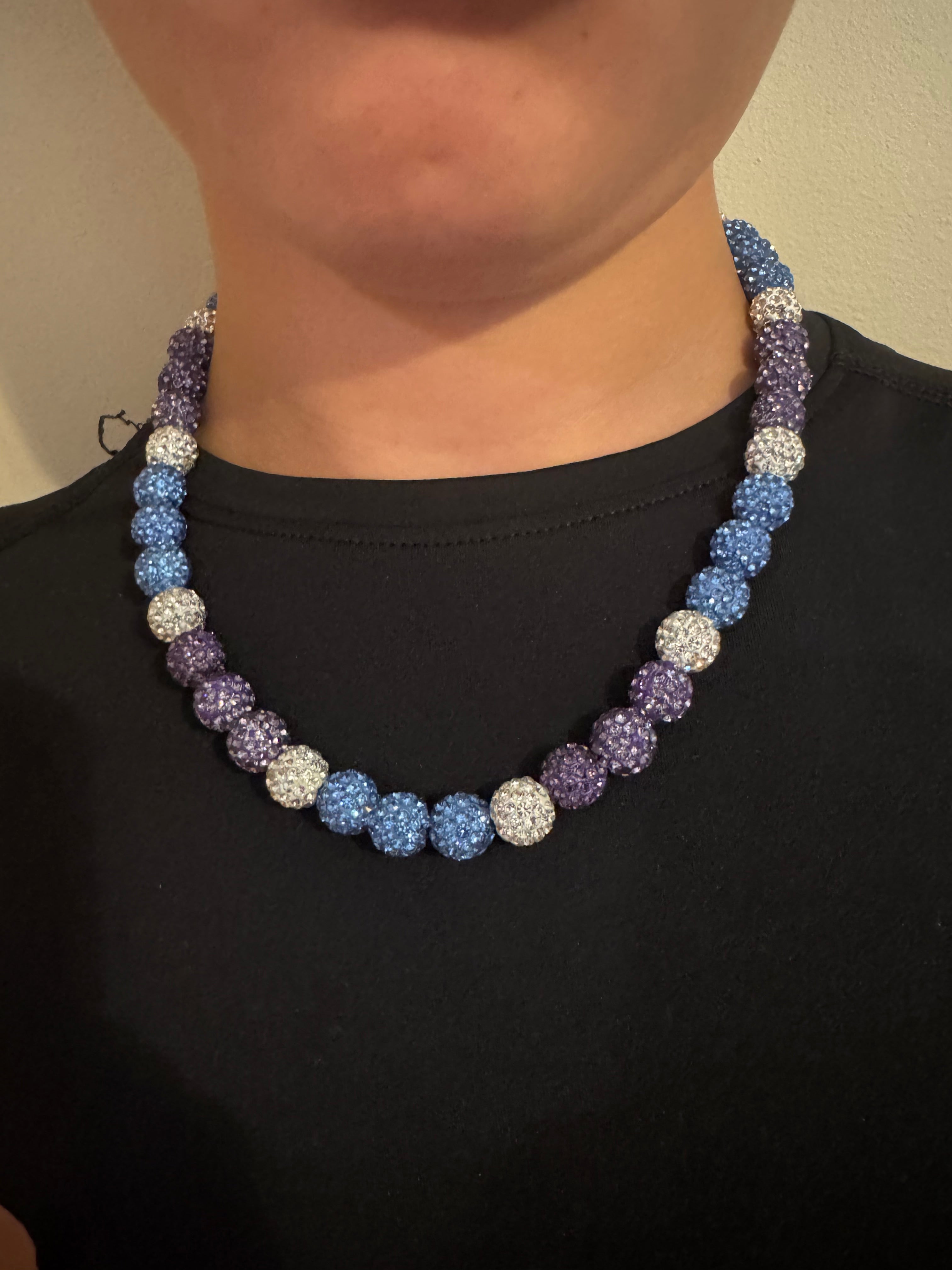 Glass Bead Baseball Necklace - By the Sea