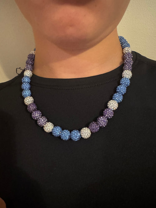Glass Bead Baseball Necklace - By the Sea