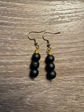 Glass Bead Earrings - Matte Black