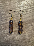 Glass Bead Earrings - Crystal Orange