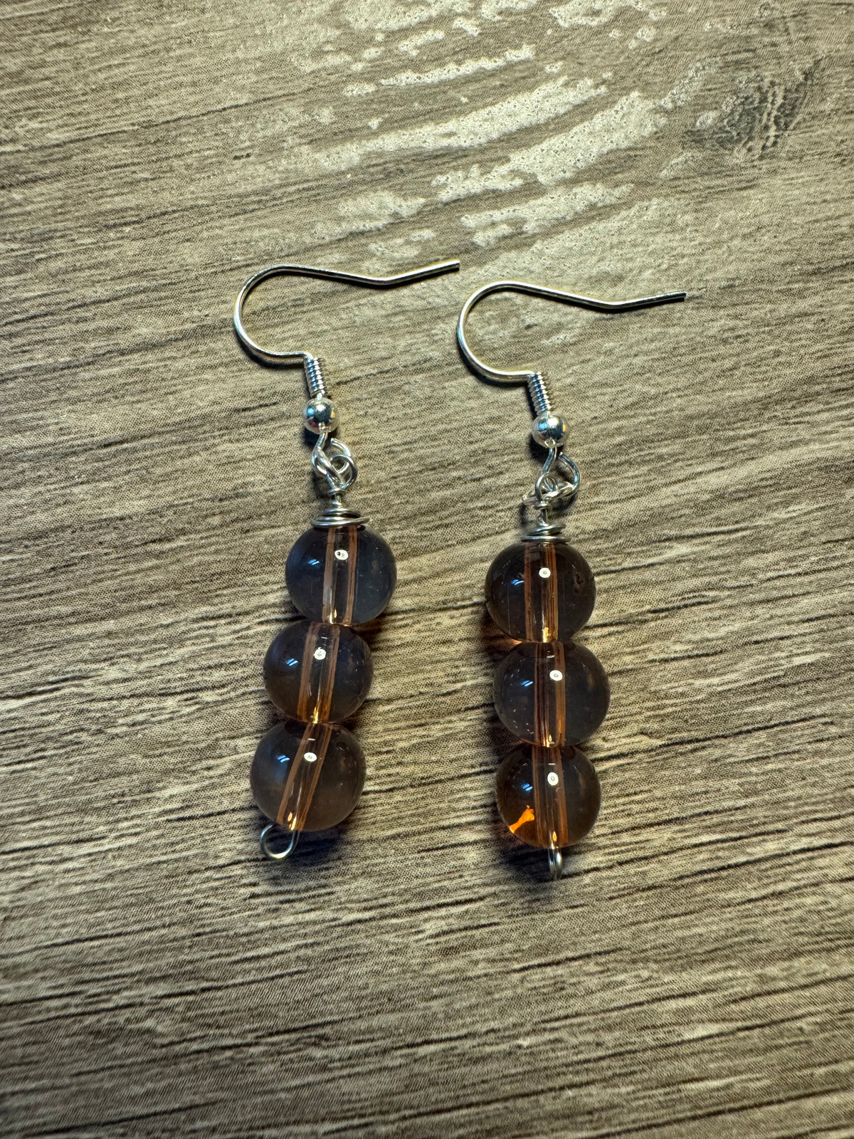 Glass Bead Earrings - Crystal Orange