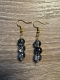 Glass Bead Earrings - Grey Marble