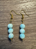 Glass Bead Earrings - Clear Water Blue