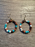 Mix'd Up Seed Bead Hoop Earrings - Western