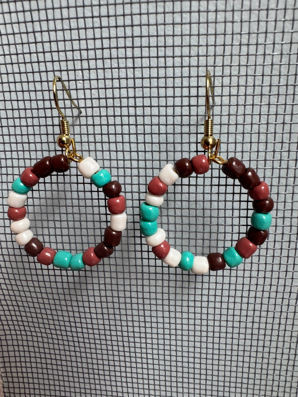Mix'd Up Seed Bead Hoop Earrings - Western