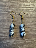 Glass Bead Earrings - Cow