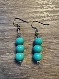 Glass Bead Earrings - Teal