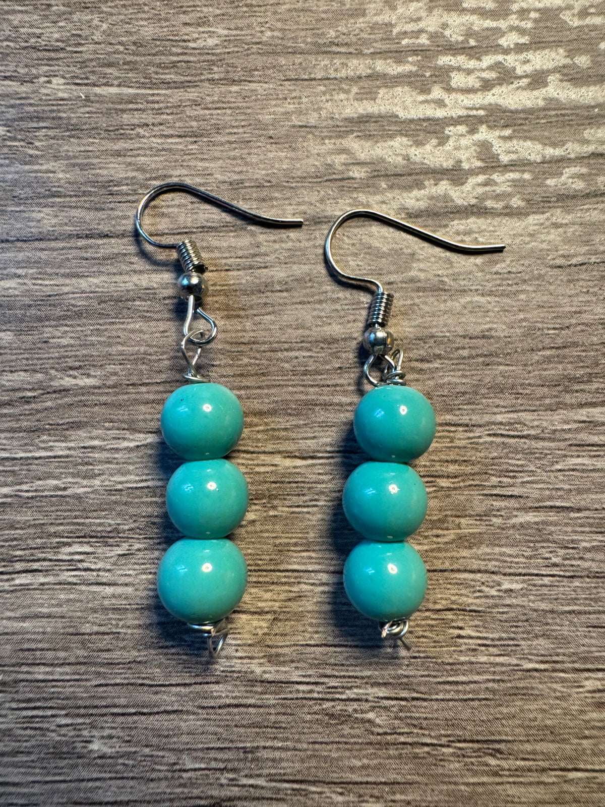 Glass Bead Earrings - Teal